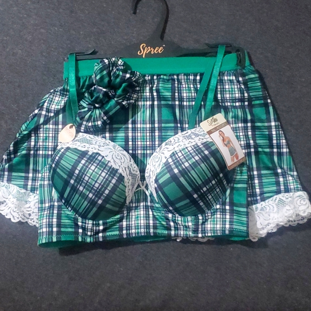 SPREE Teacher's Pet 3 piece set Green Plaid